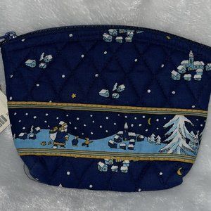 Vera Bradley Vintage Blue Holiday Small Cosmetic Make Up Bag NWT